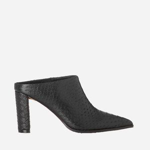 Alias Mae Black Snakeskin Pointed Toe Rue Mule